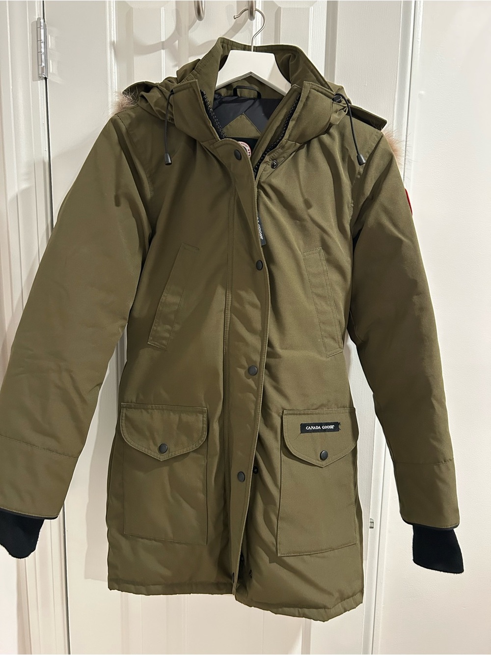 Canada Goose Olive Green Fur Hood Down Parka XS